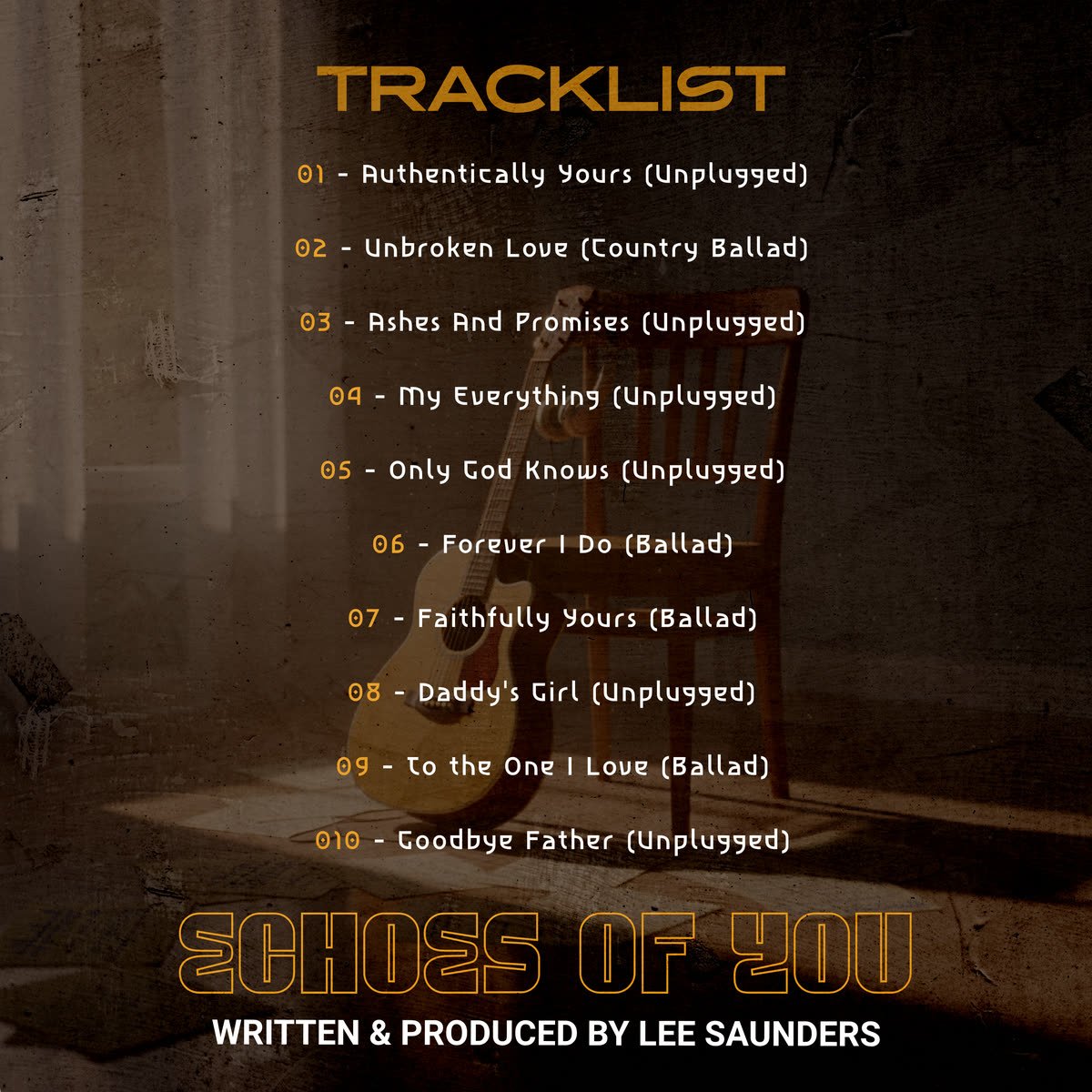 Echoes of You album back cover with full tracklist